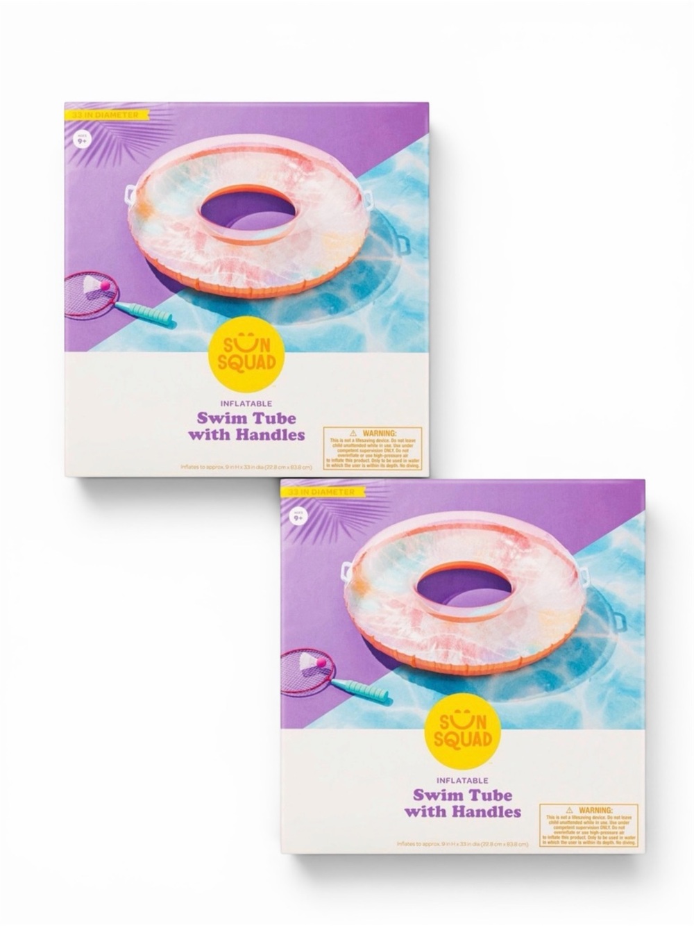 Set of 2 - 33" Tube with Handles - Sun Squad